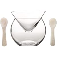 DUEBEL Enfriador De Caviar De Vidrio Dubel Añadir 2 Cucharas De Concha Enfriador De Cóctel Martini Universal De 8 cm De…